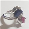 Image 2 : SILVER RHODIUM PLATED SAPPHIRE RUBY(2CT) RING