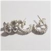 Image 2 : SILVER LOT OF 2 CUBIC ZIRCONIA EARRINGS