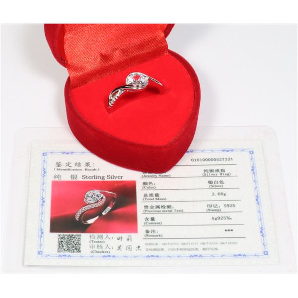 LADIES CERTIFIED STERLING SILVER 0.75 CT ZIRCON