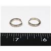 1 PAIR STAMPED 925 10 MM EARRINGS WITH CLEAR