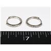 1 PAIR STAMPED 925 12 MM EARRINGS WITH CLEAR