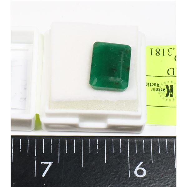 8.41 CT EMERALD CUT SHAPED EMERALD COLOR ENHANCED