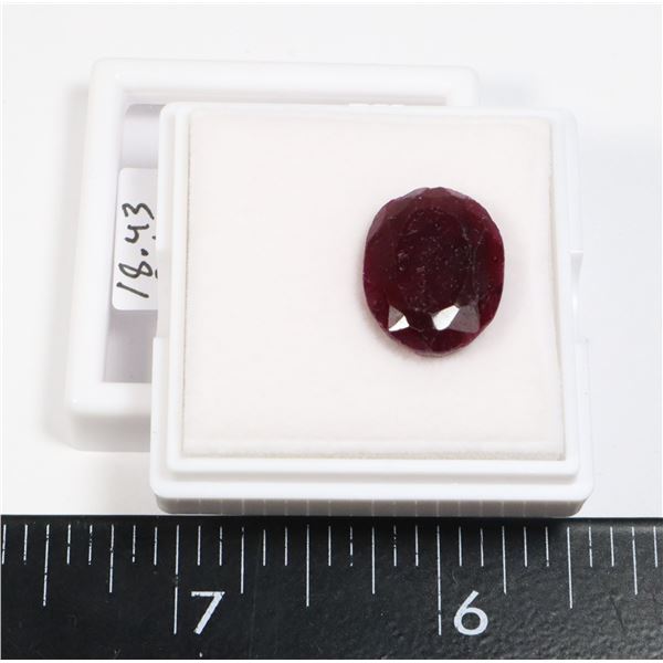 18.43 CT OVAL SHAPED RUBY COLOR ENHANCED