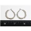 VINTAGE SILVER TONE FASHION RHINESTONE EARRINGS