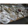 Image 1 : Large Lot of Silverplate Platters, Tea Pots, Pictures & Bowls