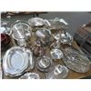 Image 3 : Large Lot of Silverplate Platters, Tea Pots, Pictures & Bowls