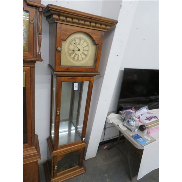 Carved Burled Wood Grandfather Clock