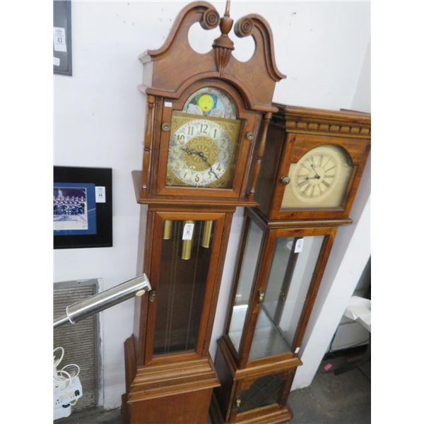 Carved Oak Grandfather Clock