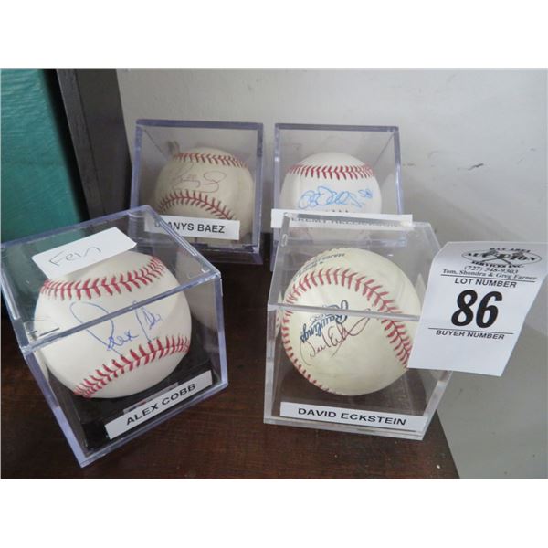 4-Alex Cobb, David Eckstein, Danys Baez, Jeremy Hellickson Autographed