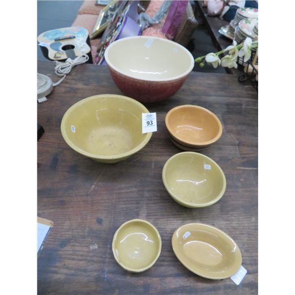 Lot of Glazed Clay Bowls (6)