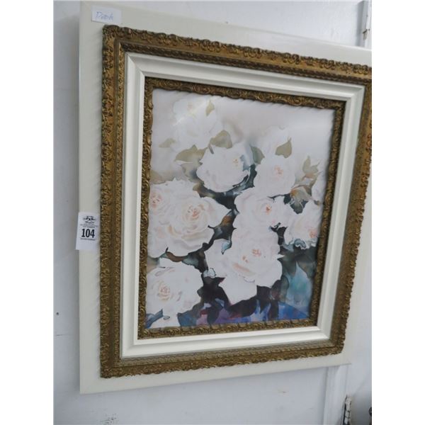 Framed Floral Print 26  x 29 