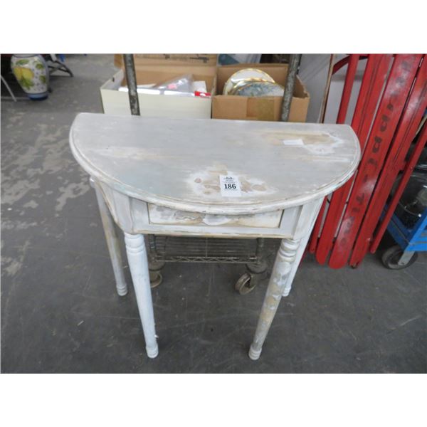 Distressed Half Moon Hall Table