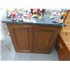 Image 1 : Faux Granite Top Mahogany 2 Door Cabinet