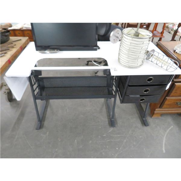 White Black Accent Computer Desk