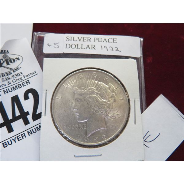 1922 Silver Peace Dollar