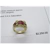 Image 2 : 14K YG Diamond and Ruby Ring w/26 Round Cut Diamonds and 16 Square/Rectangular Calibre Cut