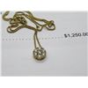 Image 2 : 14K YG Diamond Pendant w/7 Round Cut Diamonds and Chain 3.3g - Replacement Value $1,250.00