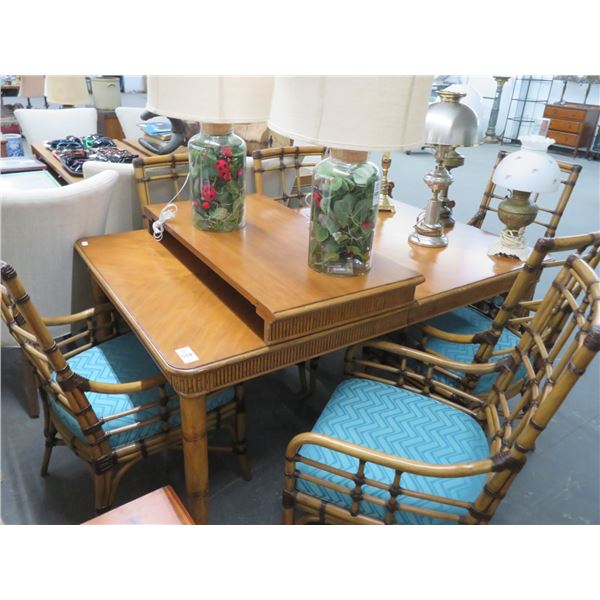 Tommy Bahama Dining Table w/6 Rattan Chairs