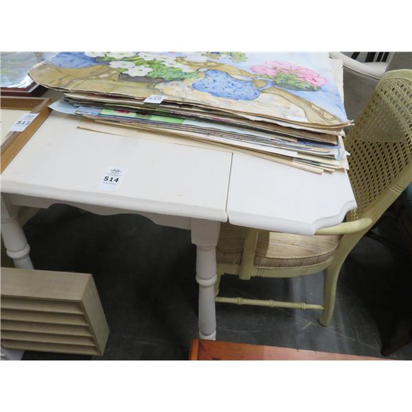 Small Painted Drop Leaf Table w/2 Chairs