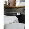 Image 2 : Black Leather Office Chair and Plastic Bin