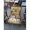 Image 1 : Mahogany Floral Padded Armchair