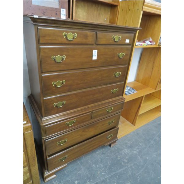 Oak 2/3/2/3 High Boy Dresser