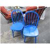 Image 1 : Blue Painted Spindleback Chairs (2)