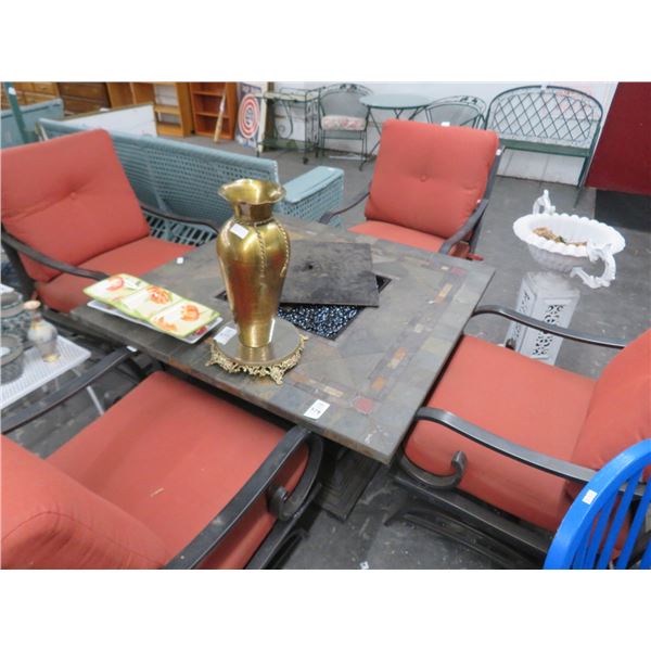 Tile Top Firepit Table w/4 Chairs