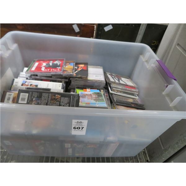 Bin w/CD's and DVD's