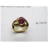 Image 2 : 14K YG Ruby ring w/One Oval Cabochon Cut Ruby 13.5g Replacment Value $2,750