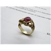 Image 3 : 14K YG Ruby ring w/One Oval Cabochon Cut Ruby 13.5g Replacment Value $2,750