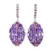 Image 1 : Natural Amethyst Rhodolite Garnet Earrings