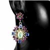 Image 2 : Natural Ethopian White  Opal Kyanite Rhodolite Earrings