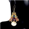 Image 2 : Natural Amethyst Pearl Bee Earrings