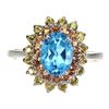 Image 1 : Natural Swiss Topaz  & Sapphire  Ring