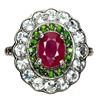 Image 1 : Natural  Ruby Aquamarine Chrome Diopside Sapphire Ring