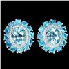 Image 1 : Natural Blue Topaz & Paraiba Blue  Apatite Earrings