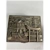 Image 2 : 2 Vintage Asian Design Metal Trinket Boxes- Highly Detailed Relief