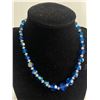 Image 2 : Vintage Continetal Blue Faceted Crystal? Necklace and 2 Pairs of Earrings