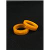 Image 1 : Pair Of 1930's Bakelite (Amber) Napkin Rings