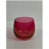 Image 2 : Lovely Cranberry Coloured Punch Bowl w/Glasses & Acrylic Ladle