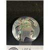 Image 2 : Sterling Silver Large Pendant Brooch Abalone Inlay 1.75" Across 19.3 Grams- Statement Piece- Tested