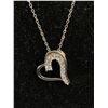 Image 2 : Vintage Sterling Silver Heart Pendant w/Stones w/Sterling Silver Chain