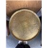 Image 2 : Vintage Wood Table w/Barley Twist Legs & 20" Diameter Brass Top. Approx. 20" High