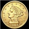Image 1 : 1902 $2.50 Gold Quarter Eagle CLOSELY UNCIRCULATED