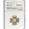 Image 1 : 1941 Mercury Silver Dime NGC MS65 FB
