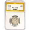 Image 1 : 1838 Seated Liberty Quarter PGA AU55 No Drapery
