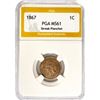 Image 1 : 1867 Indian Head Cent PGA MS61 Streak Planchet