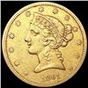 Image 1 : 1861 $5 Gold Half Eagle ABOUT UNCIRCULATED
