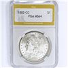 Image 1 : 1882-CC Morgan Silver Dollar PGA MS64